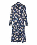 Nolivienne Long Sleeve Print Dress - Navy Blazer