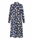 Nolivienne Long Sleeve Print Dress - Navy Blazer