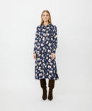 Nolivienne Long Sleeve Print Dress - Navy Blazer