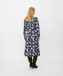 Nolivienne Long Sleeve Print Dress - Navy Blazer