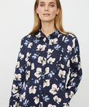 Nolivienne Long Sleeve Print Dress - Navy Blazer