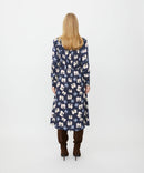 Nolivienne Long Sleeve Print Dress - Navy Blazer