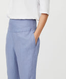 Penna Crop Linen Trouser - Stonewash