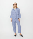 Penna Crop Linen Trouser - Stonewash