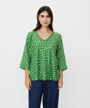 Katacia 3/4 Sleeve Print Blouse - Mint Green