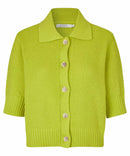 Liva Short Sleeve Cardigan - B Chartreuse