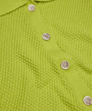 Liva Short Sleeve Cardigan - B Chartreuse