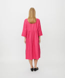 Nasya 3/4 Sleeve Dress - Carmine