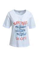 Placement Print T-Shirt - White