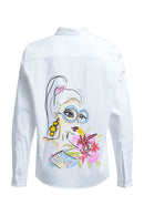 Long Sleeve Plain Shirt - White Print