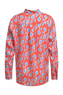 Long Sleeve Print Blouse - Red Print