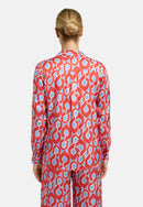 Long Sleeve Print Blouse - Red Print