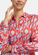 Long Sleeve Print Blouse - Red Print