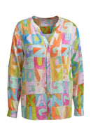 Long Sleeve Print Blouse - Rose Print