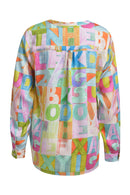 Long Sleeve Print Blouse - Rose Print