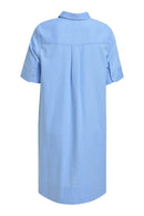 Short Sleeve Shirt Dress - Ocean Print