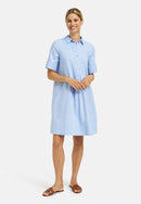 Short Sleeve Shirt Dress - Ocean Print