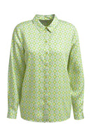 Long Sleeve Shirt Blouse - Kiwi Print