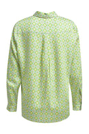 Long Sleeve Shirt Blouse - Kiwi Print