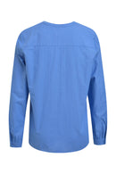 Long Sleeve Pintuck Blouse - Blue