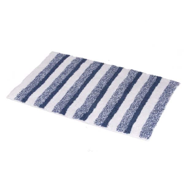 Milton Stripe Bath Mat - Blue