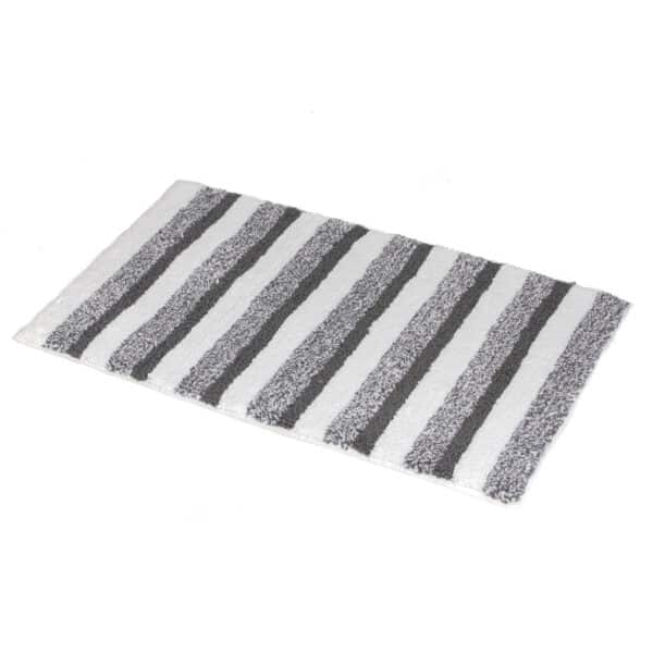 Milton Stripe Bath Mat - Grey