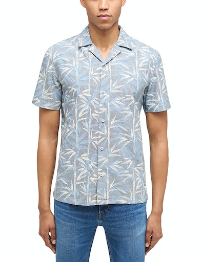 Collin All Over Print Shirt - Bambus/aop Blue
