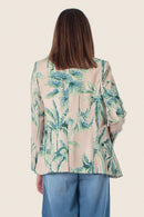 Spring Paradise Print Blazer - Green Safari