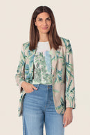 Spring Paradise Print Blazer - Green Safari