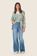 Spring Paradise Print Blazer - Green Safari