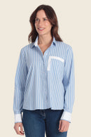 Spring Paradise Stripe Shirt - Blue Sky