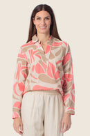 Coral Lagoon Print Blouse - Pink Powder