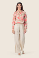 Coral Lagoon Print Blouse - Pink Powder