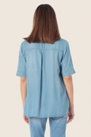 Coral Lagoon Blouse - Blue Light Denim