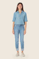 Coral Lagoon Blouse - Blue Light Denim