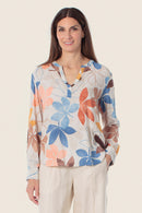 Coral Lagoon Floral Blouse - Beige Elm Tree