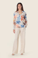 Coral Lagoon Floral Blouse - Beige Elm Tree