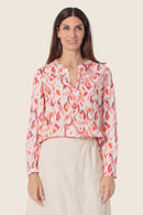 Coral Lagoon Print Blouse - Pink Flamingo