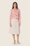 Coral Lagoon Print Blouse - Pink Flamingo
