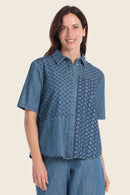 Summer Vibes Denim Blouse - Blue Medium Denim