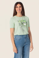 Spring Paradise Print T-Shirt - Green Mint