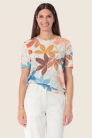 Coral Lagoon Printed T-Shirt - Beige Elm Tree