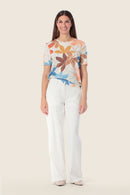 Coral Lagoon Printed T-Shirt - Beige Elm Tree