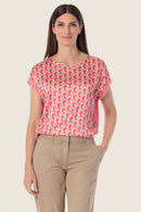 Coral Lagoon Printed T-Shirt - Pastel Coral Orange
