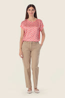 Coral Lagoon Printed T-Shirt - Pastel Coral Orange