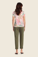 Tropical Flavours Print T-Shirt - Soft Leaves Print