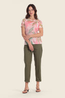 Tropical Flavours Print T-Shirt - Soft Leaves Print