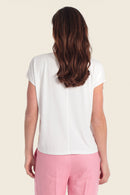 Tropical Flavours Front Print Tee - Soft Leaves Print