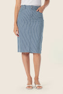 Coral Lagoon Denim Skirt - Blue Denim