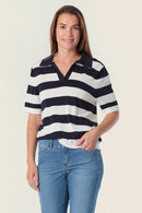 Paradise Polo Neck Jumper - Blue Navy